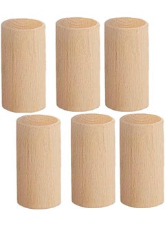 Luzen 6Pcs Wooden Essential Oil Diffuser Cylindrical Wooden Aromatherapy Diffuser for Home Office Spa Yoga Room, 50x30mm 