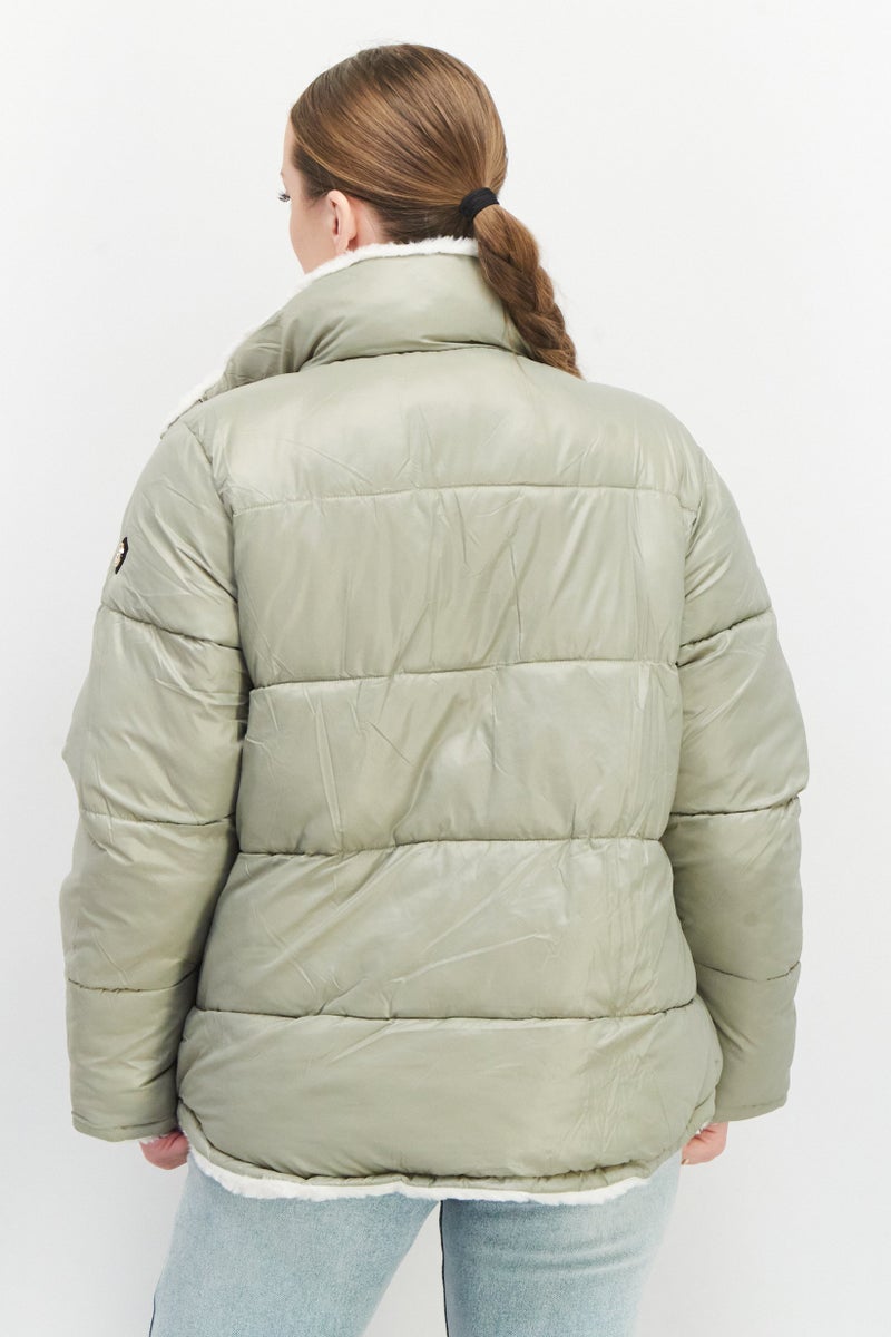 Jessica Simpson Women Plain Puffer Jacket, Sage  - Image 3