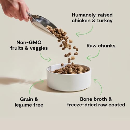 Open Farm, RawMix Dry Cat Food, Protein-Packed Kibble Coated in Bone Broth with Freeze Dried Raw Chunks, for Indoor & Outdoor Cats, Chicken & Turkey Grain-Free Recipe, 8lb Bag - Image 2
