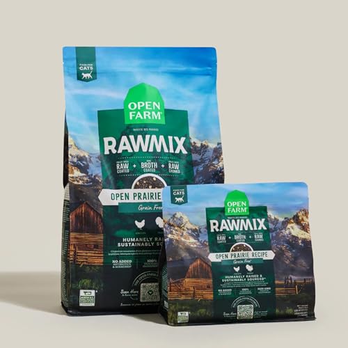Open Farm, RawMix Dry Cat Food, Protein-Packed Kibble Coated in Bone Broth with Freeze Dried Raw Chunks, for Indoor & Outdoor Cats, Chicken & Turkey Grain-Free Recipe, 8lb Bag - Image 5