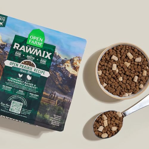 Open Farm, RawMix Dry Cat Food, Protein-Packed Kibble Coated in Bone Broth with Freeze Dried Raw Chunks, for Indoor & Outdoor Cats, Chicken & Turkey Grain-Free Recipe, 8lb Bag - Image 4