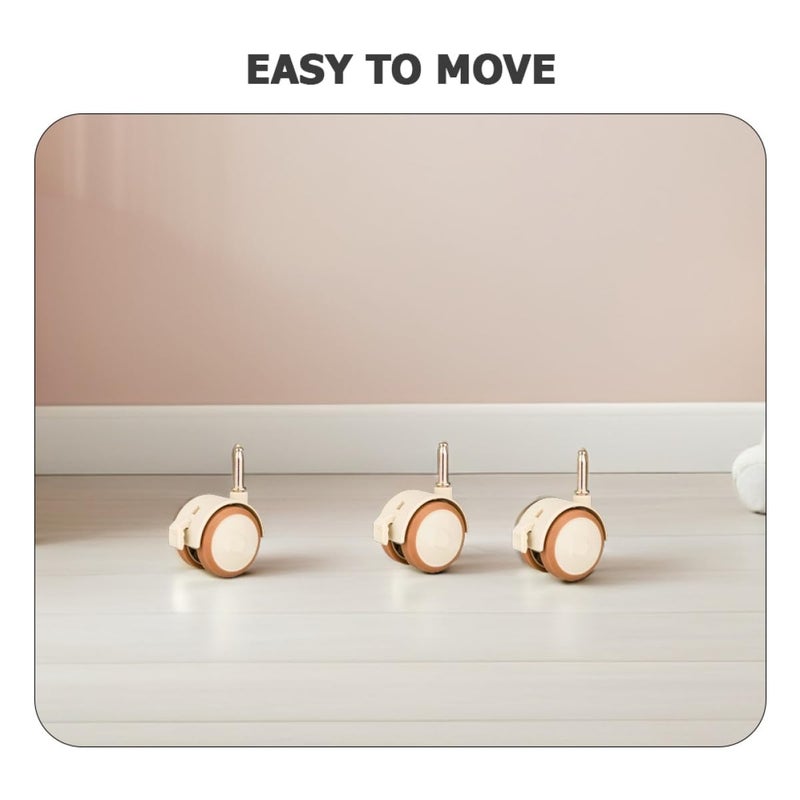 4Pcs Cot Stem Casters with Brake, Silent Swivel Nursery Furniture Wheels Replacement for and Cart, Smooth Rolling Chair and Cart Accessories - Image 3