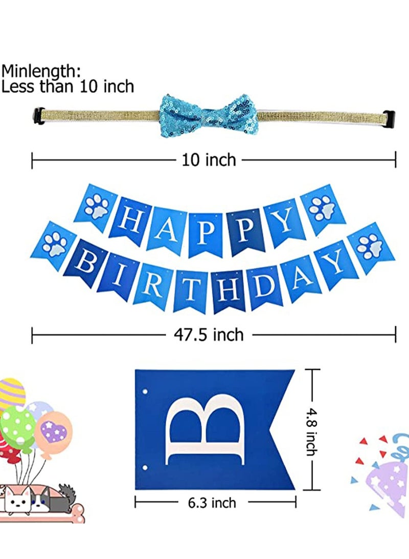 Mordely Dog Birthday Party Supplies Set, Boy Dog Birthday Decorations with Birthday Bandana, Banner, Party Hat, Bow Tie, for Small Medium Dogs Pets Birthday Party - Image 4