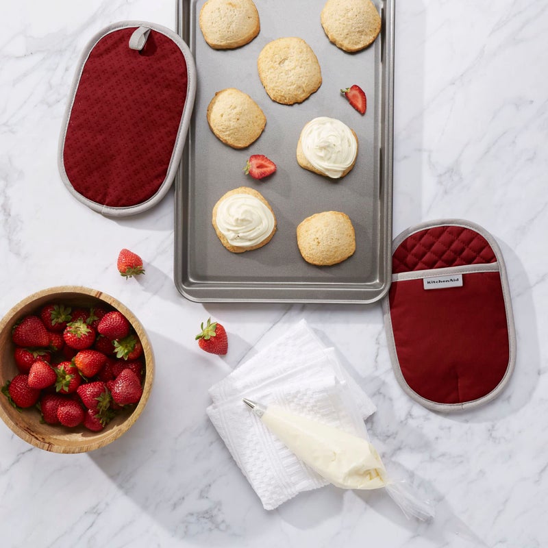 KitchenAid Asteroid Pot Holder 2-Pack Set  Smoked Paprika Red  6.5""x10"" - Image 1