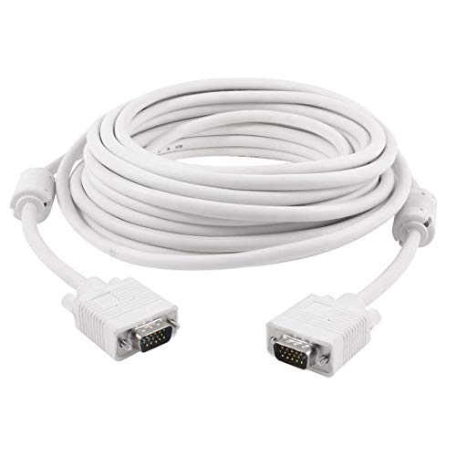 PremiumAV 15 Meter VGA Cable Male to Male White | High Resolution Monitor Display Cable for PC Laptop TV Projector | VGA to VGA Connector for Office Home Use - Image 3