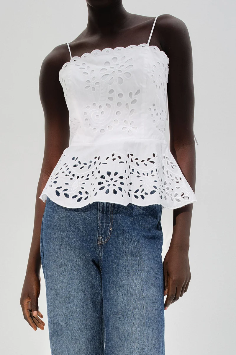 H&M Broderie anglaise tie-strap top
