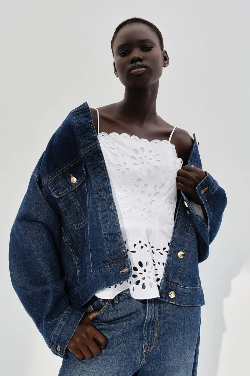 H&M Broderie anglaise tie-strap top