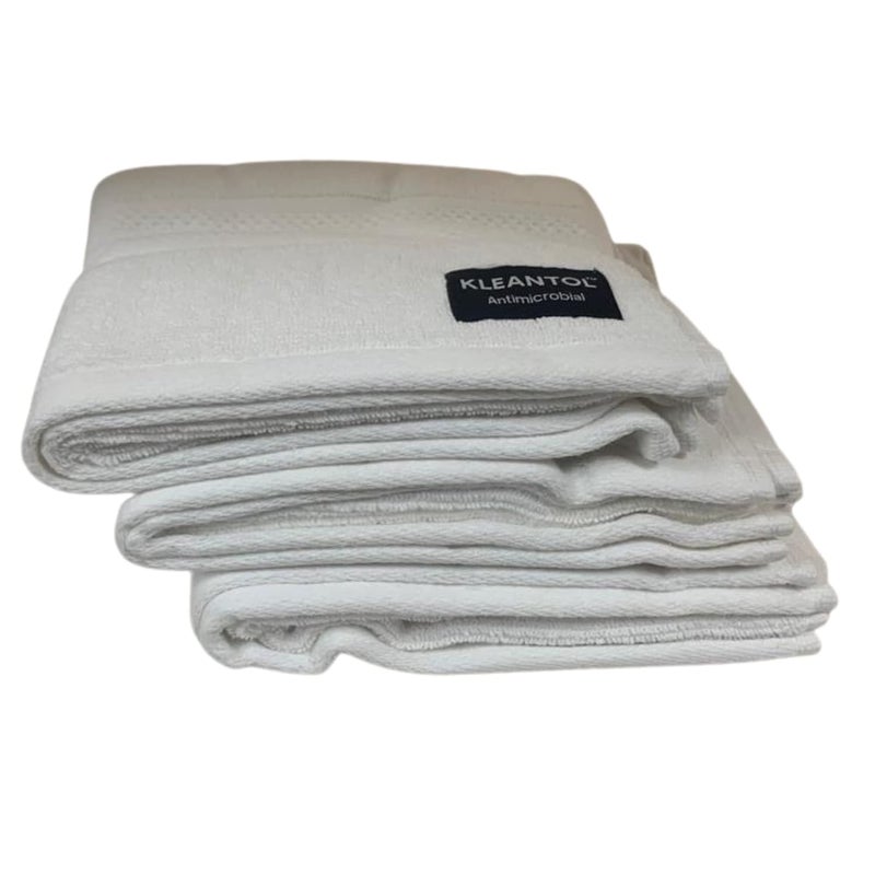 KLEANTOL KLEANTOL AntiMicrobial Towel Sanitising Towel Silvadur Towel Cotton Towel Washable Towels Pack of 3 Personal care Hand and Face Towel Towel Set Towel for Men and Women Gym Yoga Centres Office Home Surface Wipes 500 GSM - Image 1