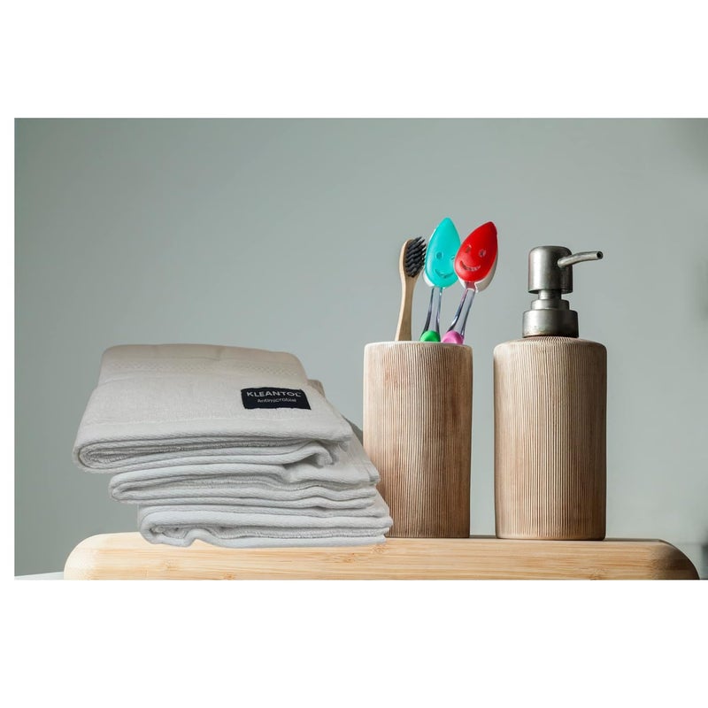 KLEANTOL KLEANTOL AntiMicrobial Towel Sanitising Towel Silvadur Towel Cotton Towel Washable Towels Pack of 3 Personal care Hand and Face Towel Towel Set Towel for Men and Women Gym Yoga Centres Office Home Surface Wipes 500 GSM - Image 5