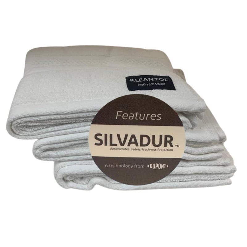KLEANTOL KLEANTOL AntiMicrobial Towel Sanitising Towel Silvadur Towel Cotton Towel Washable Towels Pack of 3 Personal care Hand and Face Towel Towel Set Towel for Men and Women Gym Yoga Centres Office Home Surface Wipes 500 GSM - Image 4