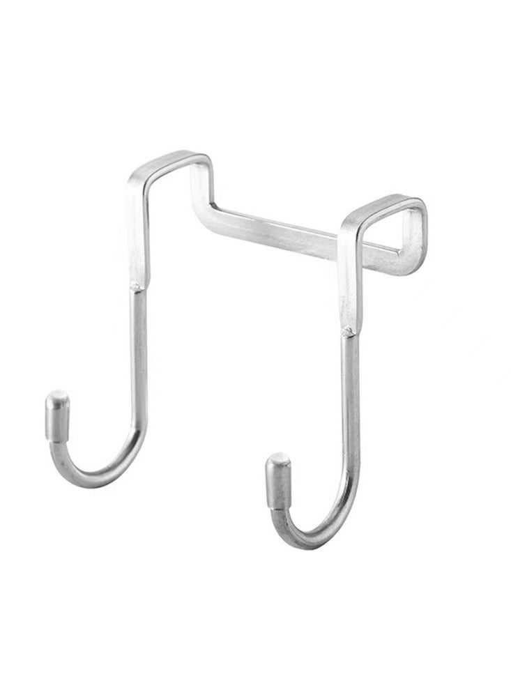2pcs الفولاذ المقاوم للصدأ خطاف مجاني ثقب مزدوج S شكل خطاف مطبخ حمام مجلس الوزراء باب الفضة نوع معطف منشفة تخزين معلق  - Image 2
