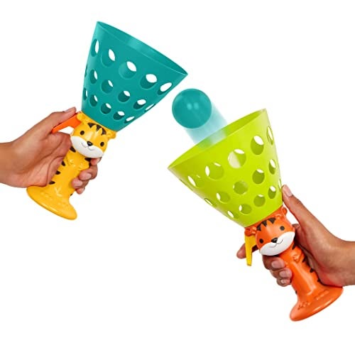 B. Toys B toys Pop Catch Game 2 Launchers 4 Balls Ball Games for Kids Outdoor Activity 3 Years Pop n Launch - Image 1