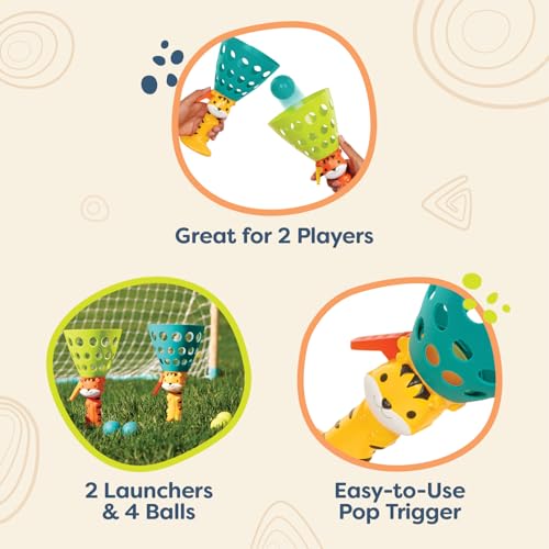 B. Toys B toys Pop Catch Game 2 Launchers 4 Balls Ball Games for Kids Outdoor Activity 3 Years Pop n Launch - Image 5
