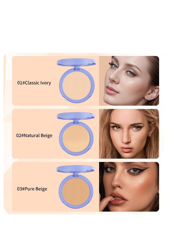 بودرة الوجه للتحكم في الزيوت، لمسة نهائية غير لامعة، مضادة للماء، تدوم طويلاً، مكياج خفيف الوزن للحصول على لمسة نهائية ناعمة، يقلل من الخطوط الدقيقة والمسام، ظل العاج الكلاسيكي - Image 5