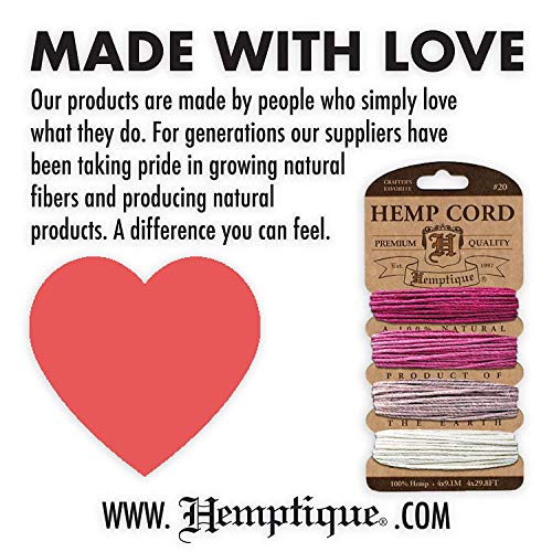 Hemptique حبل القنب من هيمبتيك - 4 بطاقات ألوان - مصنوع بحب - الخيار رقم 1 للحرفيين - صديق للبيئة - حامل نباتات - تزيين ألبومات - زراعة - ماكرامي - ديكور منزلي (حزمة أكوا) - Image 4