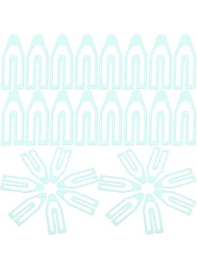 Mint Green Arrow Shaped Plastic Paper Clips 60pcs Mini File Organizers For Office School - Image 1