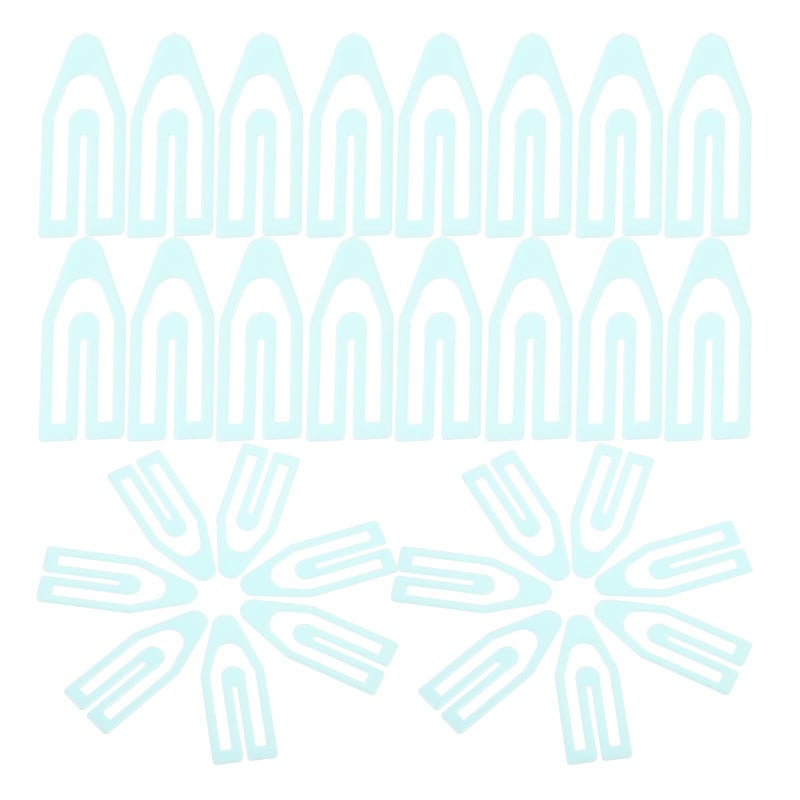 Mint Green Arrow Shaped Plastic Paper Clips 60pcs Mini File Organizers For Office School - Image 2