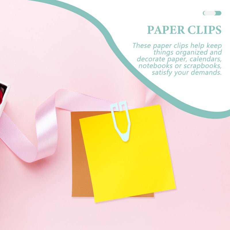 Mint Green Arrow Shaped Plastic Paper Clips 60pcs Mini File Organizers For Office School - Image 4