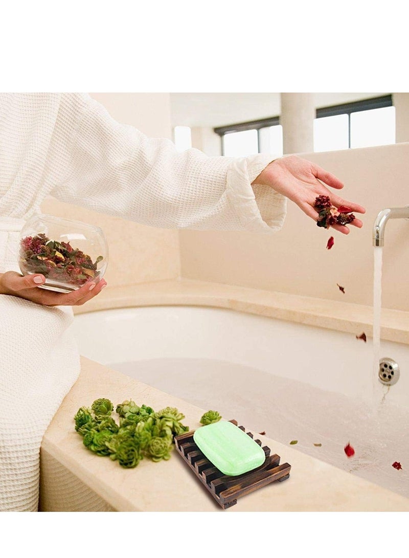 Charred Wood Color Handmade Soap Dish Rack, Set of Two  - Image 4