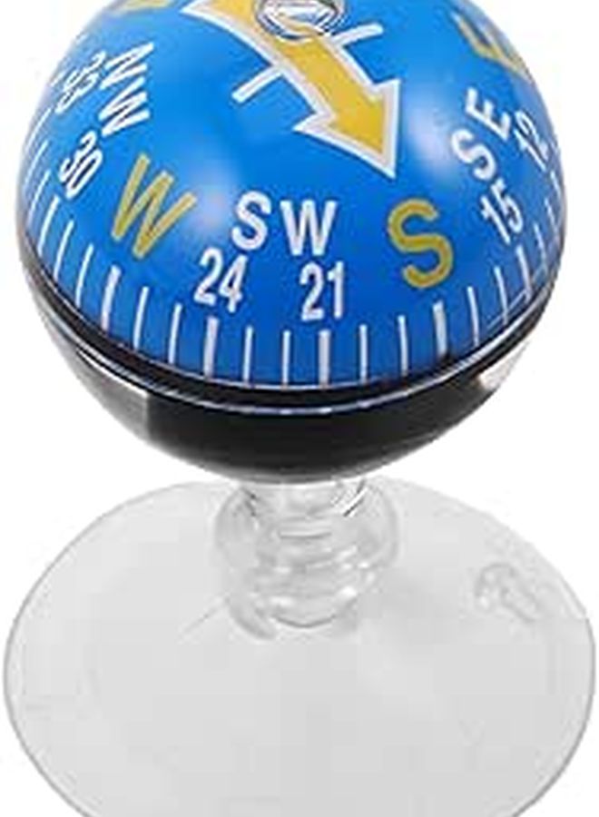 Portable 38mm Car Dashboard Compass with Suction Cup for Vehicle Marine and Outdoor Navigation Blue - Image 1