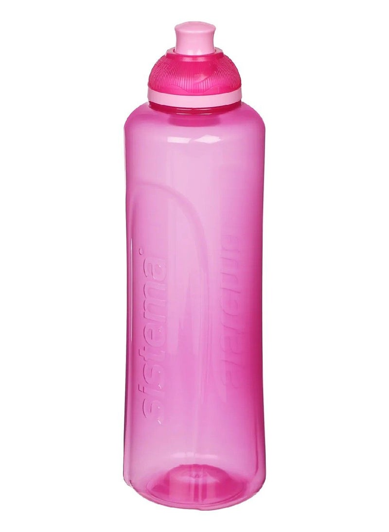 Sistema 480ML Helix Squeeze Bottle for school, sports & on the go, comes with Twist ‘n’ Sip lid, easy grip shape, Leak proof, Impact Resistant. Dishwasher safe & BPA Free, Pink - Image 2