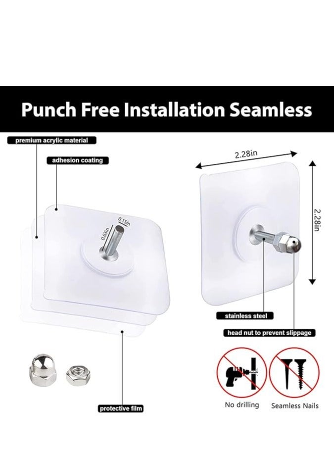 "Heavy-duty adhesive wall hooks – strong transparent nail hook, self-adhesive and durable for wall shelves in the kitchen and bathroom, water- and rust-resistant." - Image 5