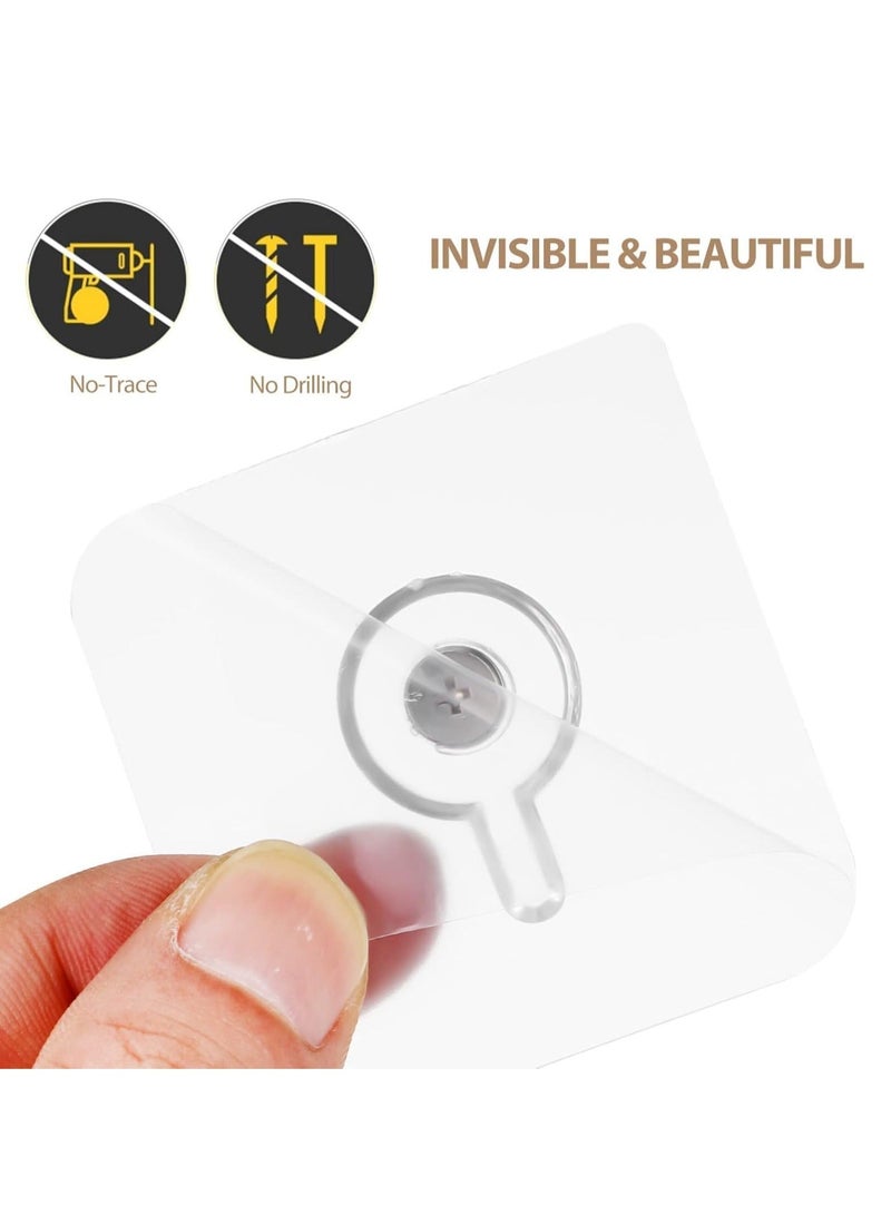"Heavy-duty adhesive wall hooks – strong transparent nail hook, self-adhesive and durable for wall shelves in the kitchen and bathroom, water- and rust-resistant." - Image 4