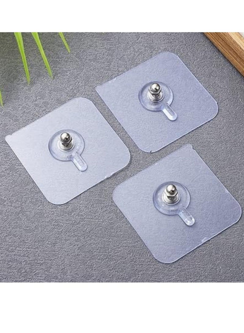 "Heavy-duty adhesive wall hooks – strong transparent nail hook, self-adhesive and durable for wall shelves in the kitchen and bathroom, water- and rust-resistant." - Image 3