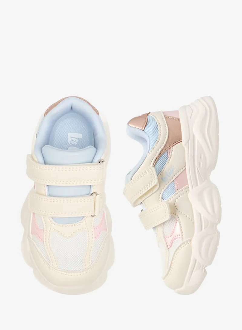 لي كوبر سنيكرز بناتي بألوان متداخلة وإغلاق بشريط لاصق