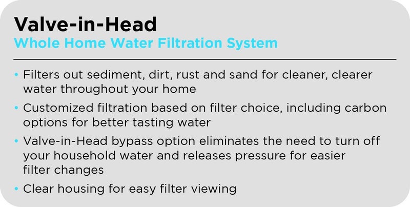 EcoPure EPW2VC Whole Home Water Filtration System – Valve-in-Head Design with Built-In Bypass Valve & Clear Sump – Reduces Sediment, Rust, Dirt & Chlorine Taste – Fits Standard Capacity Filters - Image 5