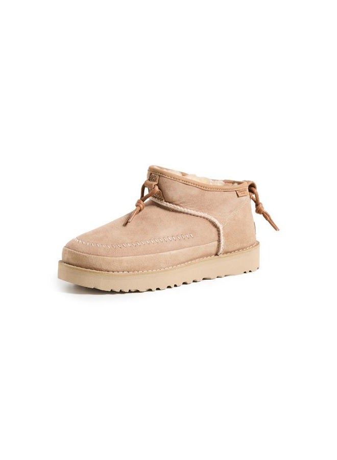 UGG Women's Ultra Mini Crafted Regenerate Fashion Boot, Sand, 3-4 - Image 1