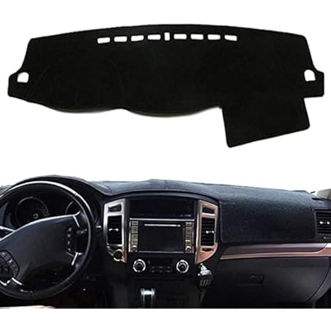 TJMR Car Dash Cover Mat,For Mitsubishi Pajero Montero 2007-2014 2015 2016 2017,Blue Edge Anti-Slip Mat Dashboard Cover Pad Interior Styling Accessories - Image 3