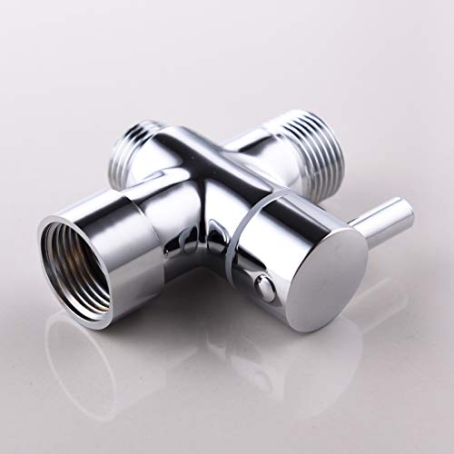 Ciencia Metal T-adapter with Shut-off T Valve, 7/8 or 15/16 and G1/2 3-way Water Tee Connector,for Handheld Toilet Bidet Spray Bathroom,Chrome, DSF006 - Image 5