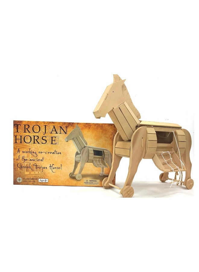 Pathfinders Pathfinders STEM Kit - Trojan Horse Model | DIY Wooden Craft Kit for Kids 10-14 | Girls Arts & Crafts STEM Gift | Ancient Greek History Project | Hands-On Educational Toy Engineering and Science  - Image 1