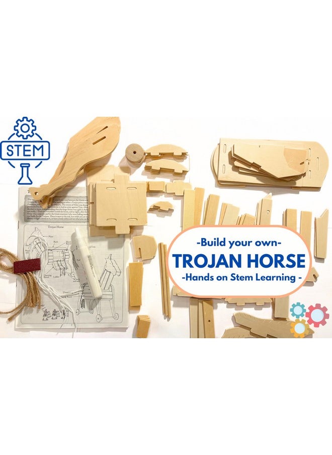 Pathfinders Pathfinders STEM Kit - Trojan Horse Model | DIY Wooden Craft Kit for Kids 10-14 | Girls Arts & Crafts STEM Gift | Ancient Greek History Project | Hands-On Educational Toy Engineering and Science  - Image 2