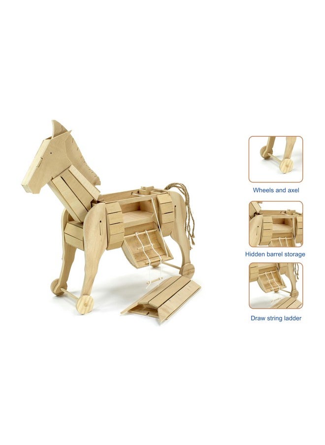 Pathfinders Pathfinders STEM Kit - Trojan Horse Model | DIY Wooden Craft Kit for Kids 10-14 | Girls Arts & Crafts STEM Gift | Ancient Greek History Project | Hands-On Educational Toy Engineering and Science  - Image 4