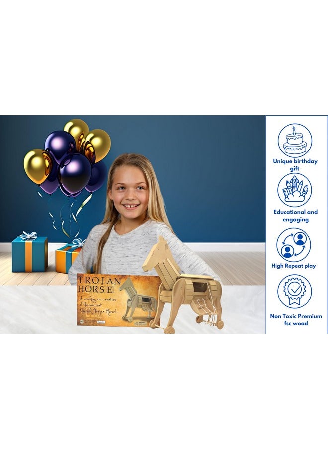 Pathfinders Pathfinders STEM Kit - Trojan Horse Model | DIY Wooden Craft Kit for Kids 10-14 | Girls Arts & Crafts STEM Gift | Ancient Greek History Project | Hands-On Educational Toy Engineering and Science  - Image 5