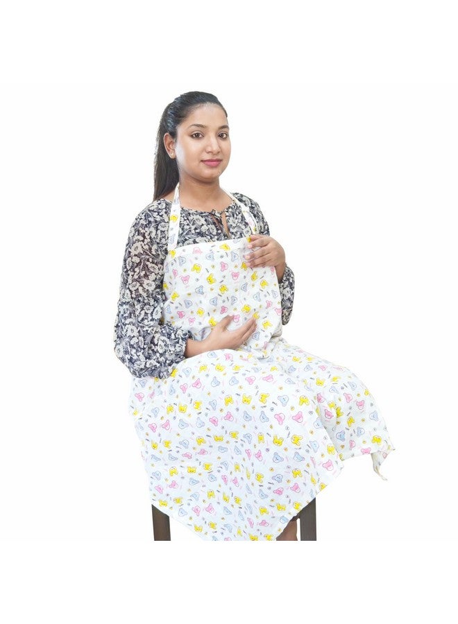 موذرلي غطاء رضاعة قابل للتنفس للأم المرضعة، شال الرضاعة الطبيعية/وشاح الرضاعة/غطاء الأمومة/عباءات الرضاعة، مريلة الرضاعة للأم، غطاء تغذية الطفل للأمهات (طبعة أرنب) - Image 1