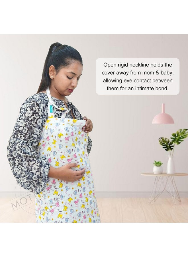 موذرلي غطاء رضاعة قابل للتنفس للأم المرضعة، شال الرضاعة الطبيعية/وشاح الرضاعة/غطاء الأمومة/عباءات الرضاعة، مريلة الرضاعة للأم، غطاء تغذية الطفل للأمهات (طبعة أرنب) - Image 2