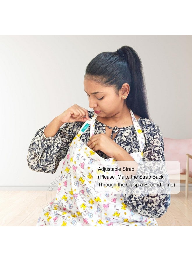 موذرلي غطاء رضاعة قابل للتنفس للأم المرضعة، شال الرضاعة الطبيعية/وشاح الرضاعة/غطاء الأمومة/عباءات الرضاعة، مريلة الرضاعة للأم، غطاء تغذية الطفل للأمهات (طبعة أرنب) - Image 3