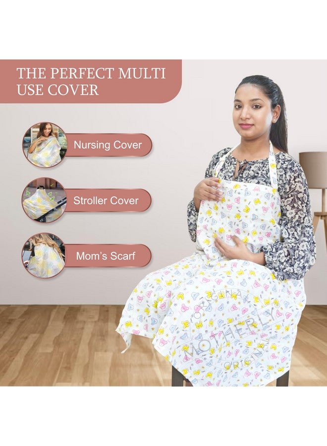 موذرلي غطاء رضاعة قابل للتنفس للأم المرضعة، شال الرضاعة الطبيعية/وشاح الرضاعة/غطاء الأمومة/عباءات الرضاعة، مريلة الرضاعة للأم، غطاء تغذية الطفل للأمهات (طبعة أرنب) - Image 5