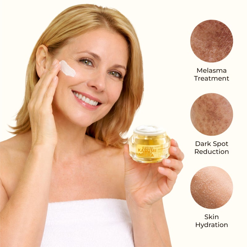 ABERA Kasumi Glowing Cream, Melasma Treatment For Face with Niacinamide & HA, Dark Spot Remover, Reduce Fine Lines, Wrinkles, Anti-aging, with Red Ginseng Extract (1.06 Oz Per Item)(Upgraded Version) - Image 2