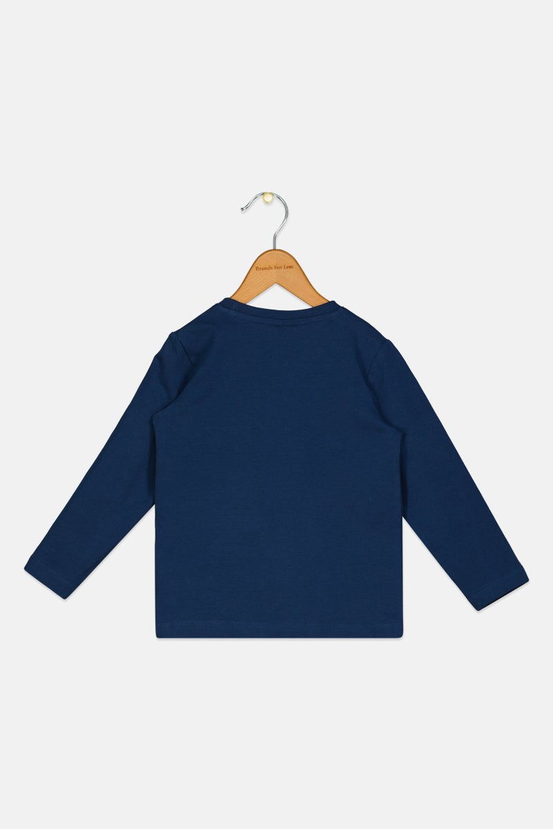 NAME IT Toddlers Boy Long Sleeve Graphic Print T Shirt, Navy - Image 2