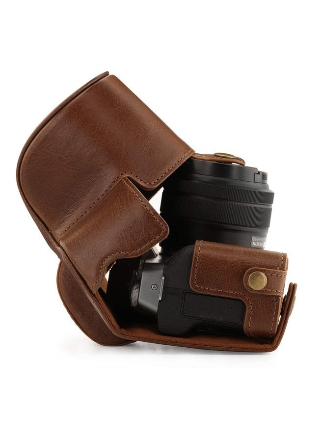 MegaGear MG1884 Ever Ready Genuine Leather Camera Case Compatible with Fujifilm X-T200 (XC15-45mm) - Brown - Image 1