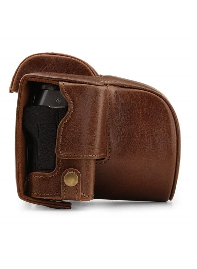 MegaGear MG1884 Ever Ready Genuine Leather Camera Case Compatible with Fujifilm X-T200 (XC15-45mm) - Brown - Image 2