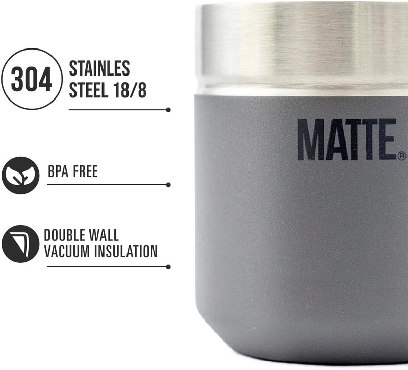 Matte 6.5 oz Yerba Mate Gourd and Bombilla Set - Includes DS Pro Box - BPA Free Yerba Mate Set Kit with Mate Straw, Elegant Design, Non-Slip Base (Grey) - Image 2