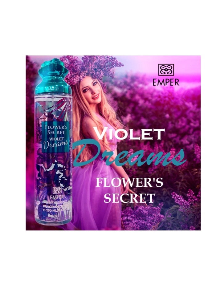 Emper - Flower's Secret Violet Dreams Body Mist For Women 250ml - Image 1