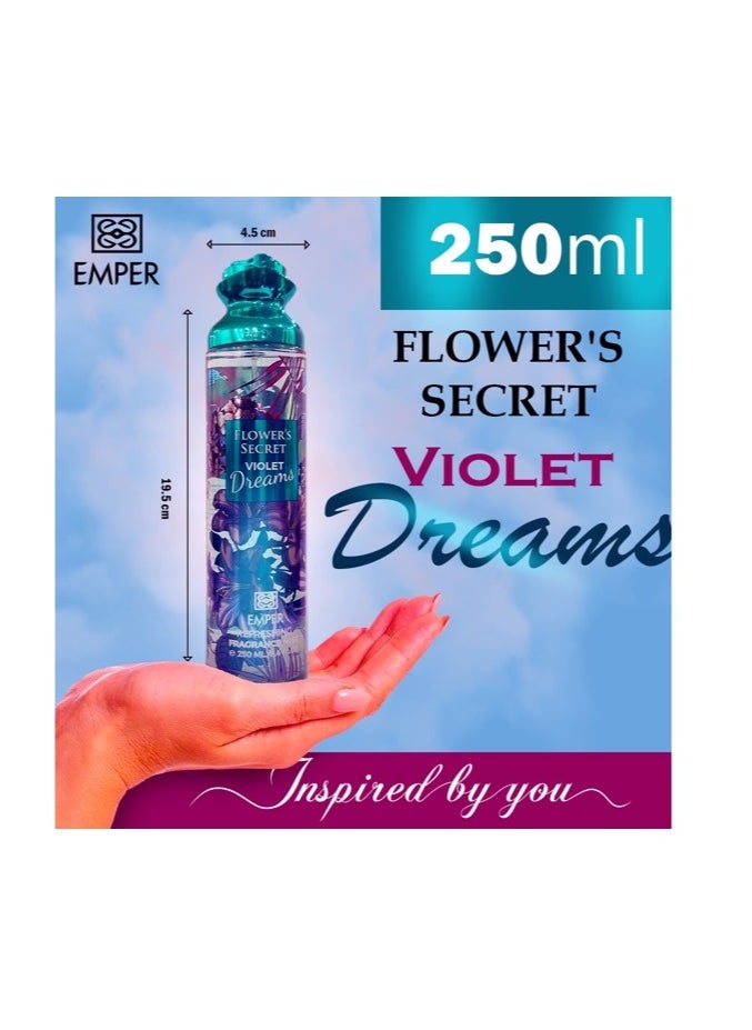 Emper - Flower's Secret Violet Dreams Body Mist For Women 250ml - Image 1