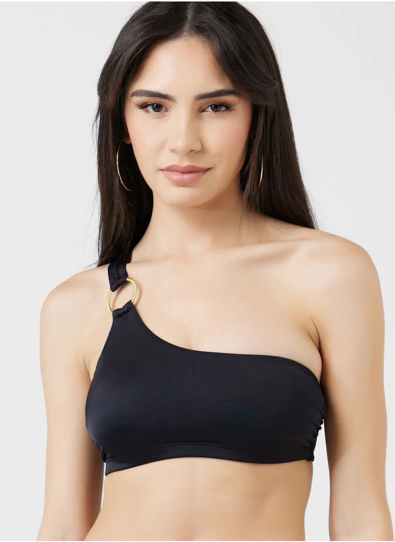 Dorina One Shoulder Lace Detail Swim Top