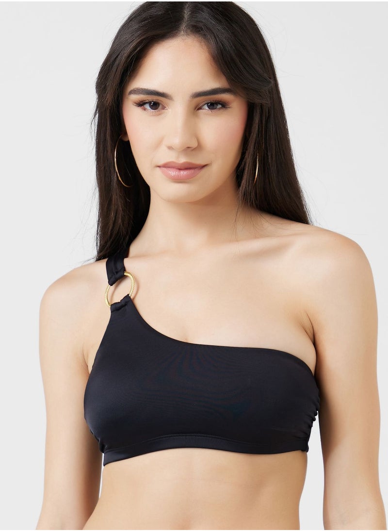 Dorina - One Shoulder Lace Detail Swim Top - Image 1